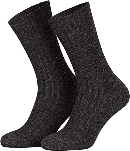 Tobeni 5 Paar Herrensocken Norwegersocken Arbeitssocken Winter Socken Wolle mit Frotteesohle ohne Gummi