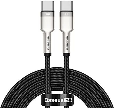 Baseus Cafule Metal Serie, Lade- & Data Übertragungskabel, schwarz, 2m, 100W, USB Type C & USB Type C