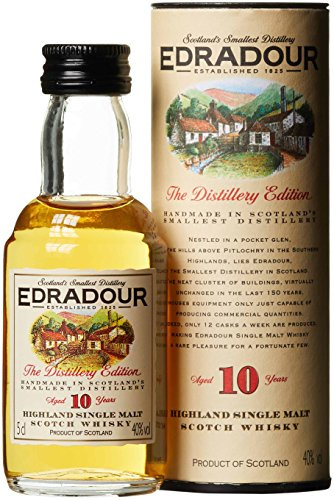 Edradour 10 Jahre Highland Single Malt | Whisky | 1x0.05L | Schottland | Reifung in Sherry-Fässern | Aus der legendären Edradour Destillerie | Mild