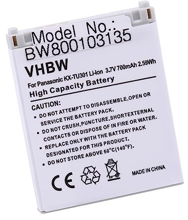vhbw batteria sostituisce Panasonic CGA-LB102 per telefono fisso cordless (700mAh, 3,7V, Li-Ion)