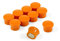 Small High Power Orange Memo Board Magnets for Fridge, Whiteboard, Noticeboard, Filing Cabinet - Pack of 10