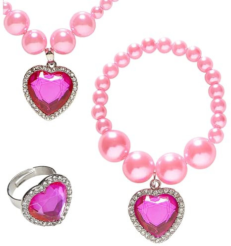 W WIDMANN MILANO Party Fashion - Schmuckset, Kette, Ohrringe, Ring, Accessoires für Prinzessinnen Kostüme