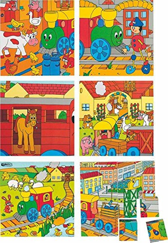 Woodyland Puzzle Happy Engine Bildwürfel 4 x 4