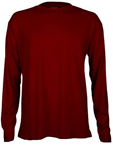 Mens Long Sleeve Premium T Shirts by MIG Sizes S to 4XL - Work Casual Sports (M - Medium, Maroon)
