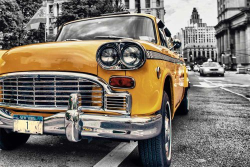 empireposter New York - Yellow Cab Colourlight - Poster Foto Manhattan New York NYC USA Taxi Grösse 91,5x61 + 1 Ü-Poster der Grösse 61x91,5cm