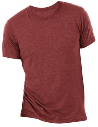 Canvas Mens Triblend Crew Neck Plain Short Sleeve T-Shirt (L) (Cardinal Triblend)