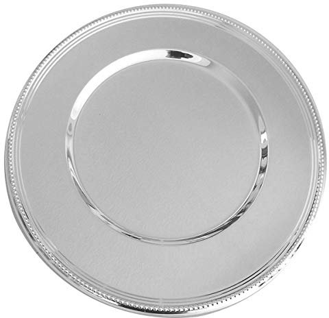 SILBERKANNE Platzteller 33 cm mit Perlrand Premium Silber plated edel versilbert in Top Verarbeitung