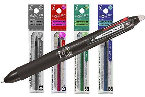 Pilot Tintenroller FriXion Ball 4, TSI Stylo, 0.5 mm, Eco-Bundle, schwarz, 1
