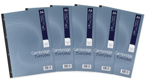 Cambridge A4 Ruled with Margin Sidebound Refill Pad (Pack of 5)