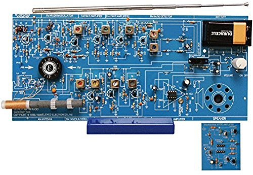 Elenco AM/FM Radio Kit |Switch Between ICs & Transistors | Solder | Great STEM Project | Superheterodyne Designed to AM and FM Broadcasts | SOLDERING REQUIRED