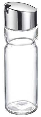 Westmark Öl- /Essig-Flasche, Fassungsvermögen 160 ml, 16 x 4,9 x 4,9 cm, Edelstahl/Glas, Wien, Silber/Transparent, 65092291