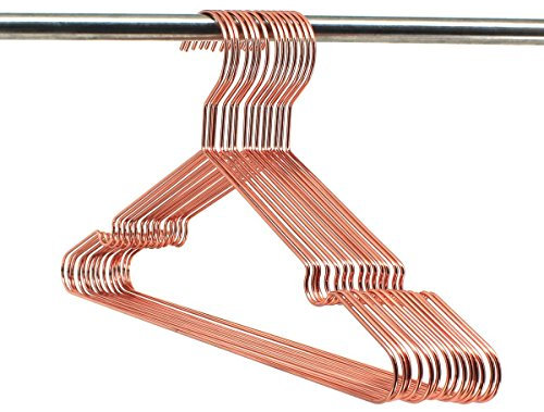 Koobay 13 Children Rose Copper Gold Shiny Metal Wire Top Clothes Hangers for Shirts Coat Storage & Display (30)