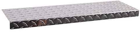 Stufenmatte für Treppen Aluminium glänzend eckig 60x18cm SET=15 Stk SZAGATO | Made in Germany Treppenstufen aus rostfreiem ALU -Riffelblech mit Diamand-Optik inkl Doppelklebeband