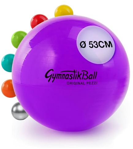 PEZZI - Gymnastikball Original Pezziball Standard 53cm Ø – Sitzball für Therapie, Sport & Büro - Universeller Trainingsball aus robustem PVC belastbar bis 400 kg – Violett