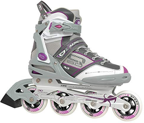Roller Derby AERIO q-60 Damen Inline Skates, Mädchen Unisex Damen Herren Jungen, Grey/White/Purple, 9