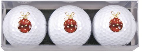 3 Golfbälle mit Weihnachtsmotiven Kugeln