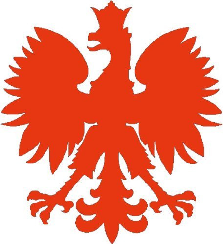 2X Auto Aufkleber Polen Wappen Adler Polska Car Sticker Poland konturgeschnitten (ca. 11x11 cm, Rot)