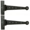 Paire de 22,9 cm Noir en fer forgé T Charnières – 23 cm – Charnières robustes, forgée à la main avec finition cire d'abeille