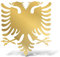 Erreinge Aufkleber Albanien-Andenken-Gold-Schriftzug in PVC-Wandwand-Aufkleber für Helm Auto Moto Camper Laptop - 35 Cm
