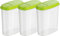 Kigima Recipientes para dispensar, dosificar y almacenar alimentos verde 2l set de 3