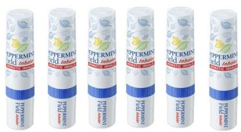 6x PEPPERMINT FIELD MENTHOL NASAL INHALER DIZZY COLD SINUS CONGESTION RELIEF 2ml