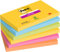 Post-it Super Sticky Notes, Packung mit 6 Blöcken, 90 Blatt pro Block, 76 mm x 127 mm, Gelb, Blau, Grün, Pink, Orange - Extra-stark klebende Notizzettel für To-Do-Listen und Erinnerungen