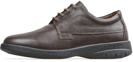 Padders Lunar Dual Fitting Lightweight Men's Leather Lace Up Shoes - Extremely Comfortable Smart Professional Design Shoe Perfect for Formal Wear Dark Brown