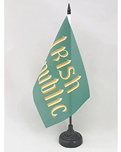 AZ FLAG Easter Rising Irish Republic Table Flag 5'' x 8'' - Republic of Ireland Office Decoration 100% Polyester 21 x 14 cm - Mini Desk Flag with Pole and Black Plastic Base