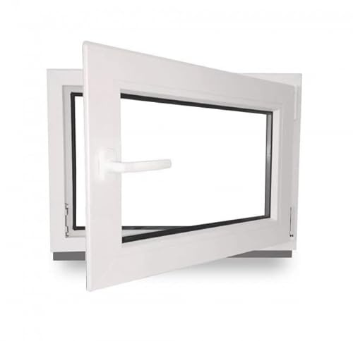 Kellerfenster - Kunststoff - Fenster - weiß - BxH: 90x70cm - DIN Rechts - 3-Fach-Verglasung - Wunschmaße ohne Aufpreis