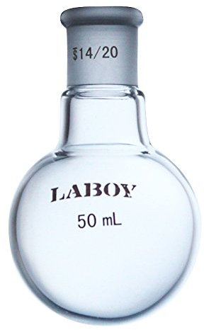 Laboy Glass Single Neck Round Bottom Boiling Flask 50Ml with 14/20 Joint
