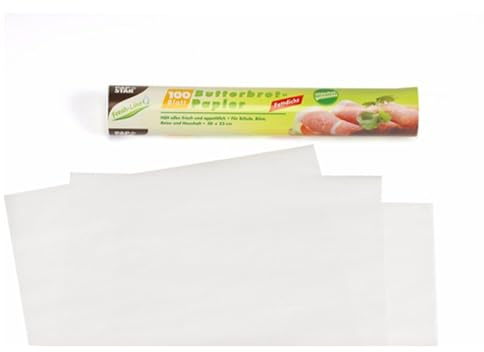 PAPSTAR 1 Karton = 30x100 Blatt Butterbrotpapier 25 cm x 30 cm Weiss 14300