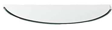Funkenschutzplatte G28 Rundbogen ESG 6mm x 500mm x 1000mm mit 18mm Facette Glasplatte Bodenplatte Kaminplatte Funkenschutz Ofenplatte Kaminglas