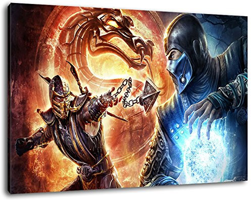 Dark Mortal Kombat Format 60x40 cm fertig gerahmte Kunstdruckbilder als Wandbild - Billiger als Ölbild oder Gemälde - KEIN Poster oder Plakat