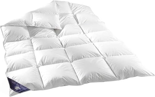 Naturprodukt 155x220cm Füllung 1400 Gr. Decke Bettdecke Daunen Federn Zudecke Kassetten Steppbett Steppdecke Kissen