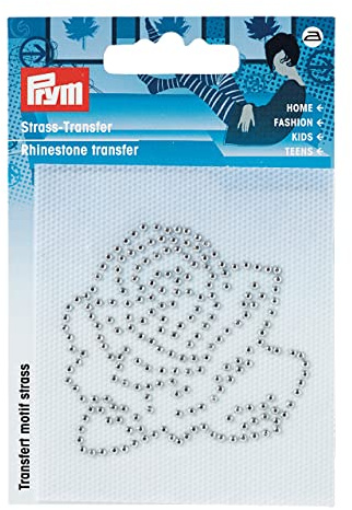 Prym 926252 - Strass-Transfer Rose Silber Metall
