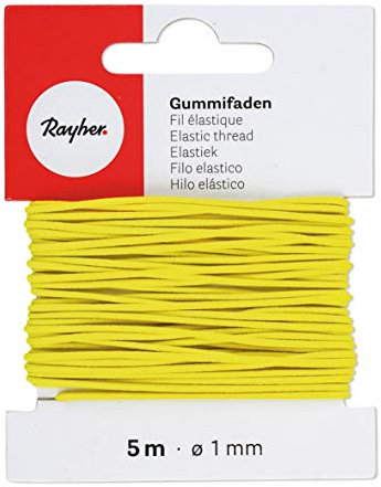 Rayher Filo Elastico, 1Mm Ø, Giallo, su Cartoncino 5 M, 8908920