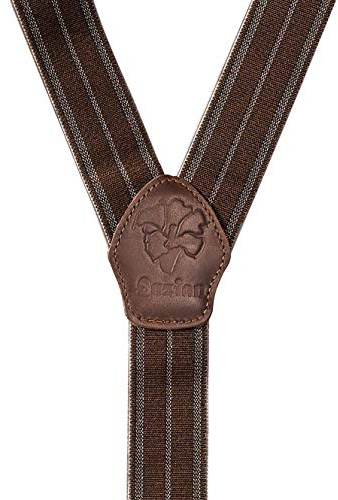 Maximex Hosenträger Braun, klassische Y-Form, Verhindern das Rutschen der Hose, längenverstellbar bis max. 125 cm, mit Metallclips