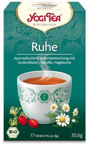Yogi Tee, Ruhe-Tee, 4er SPARPACK , Biotee, sanfte, milde Mischung, 4er SPARPACK, je 17 Teebeutel a 30,6g