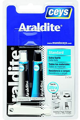 Ceys - Araldite Standart pegamento de pegado rápido y duradero - Para todo tipo de materiales - Blister 5+5ML (El empaque puede variar)