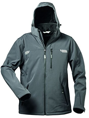Elysee - Softshell Jacken Apollo grau/schwarz, elastisch, Kapuze, mit Fell (XL)