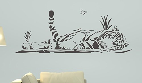 Wandtattoo Tiger Schmetterling, 130 x 49 + Rakel von mldigitaldesign