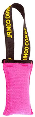 Dingo Hundespielzeug Beisswurst Agility Baumwolle mit Griff handgefertigt für Bisstraining Apportieren Schwimmend Schwimmfähig 15 x 6 cm Rosa 15601