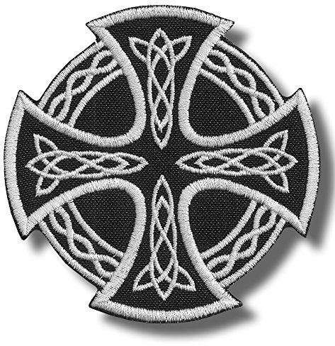 Celtic cross - embroidered patch, 8 X 8 cm.