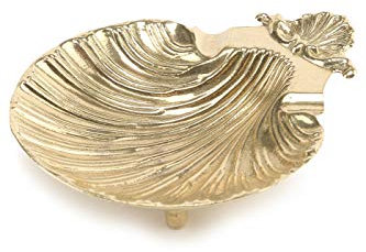 arterameferro Seifenschale in Messing poliert Bad Muschel, Durchmesser 12 cm, Gold, Rund