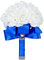 Febou Bouquet da sposa fatto a mano, per damigella d'onore, bouquet da sposa con cristalli morbidi, fiori di rosa artificiali per matrimoni, feste e chiesa (blu reale)