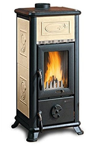 LA NORDICA Stufa a Legna Dorella L8 Liberty Rivestimento in Maiolica Potenza Termica Nominale 6,5 kW 186 m3 riscaldabili Colore Pergamena