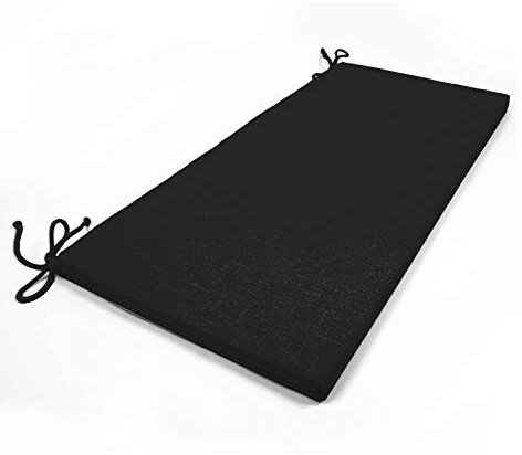 Arketicom (Set 2 Stück Kissen ABNEHMBAR mit Reißverschluss Rechteckig für Stühle Bänke Bankette Cotton innen außen Gartenhaus bedeckt mit Anti-Rutsch-Made in Italy Schwarz 40x100 x3 cm