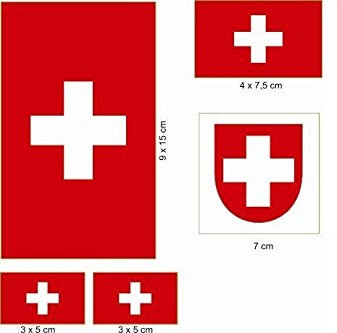 U24 Set de Suisse Set autocollant drapeau