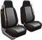 FH GROUP Autositzbezüge vorne Set Grau Tuch - Universal Fit, Auto, Lieferwagen, Autositzbezug, Waschbarer Autositzbezug, Autositzbezüge für SUV, Limousine, Van