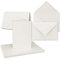 50x Vintage Faltkarten-Set mit Zackenschnitt hochdoppelt - Natur-Weiß - Edel-Bütten Karten mit Umschläge - DIN A5-14,8 x 21 cm - imitierter Büttenrand - by GUSTAV NEUSER